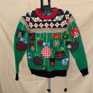 Spencer's Green and Red Festive Crewneck Sweater
